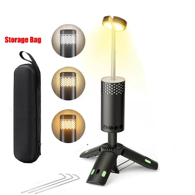 ESMARTER 10000mAh Telescopic LED Camping Lantern & Power Bank Camping Lantern HIP BSR302(Black)