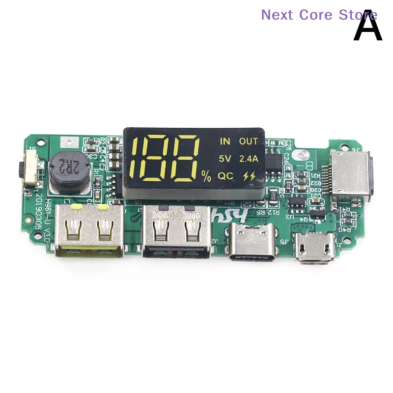 LED Dual USB 5V 2.4A 18650 Power Bank Lithium Charger Board Battery Charger Module HIP