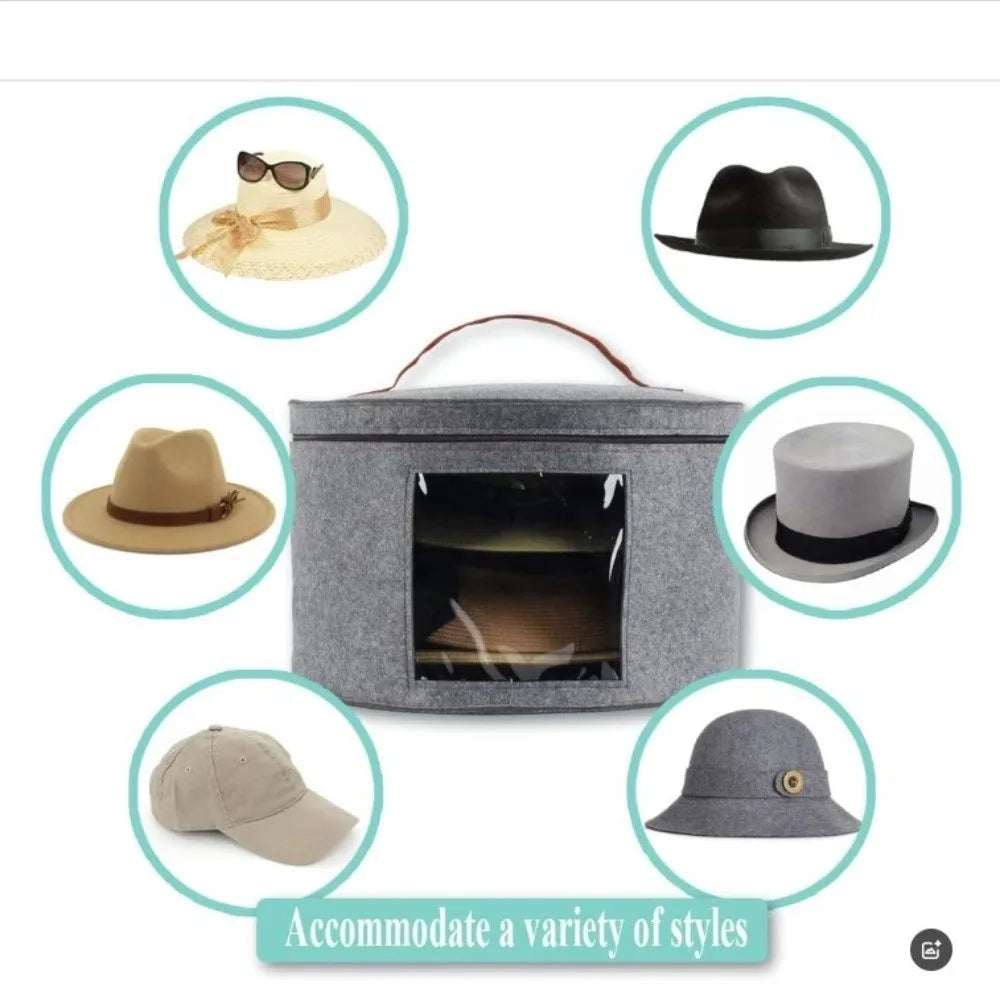 Collapsible Felt Hat Storage Box – Wide Brim Hat Organizer Hat Storage Box HIP