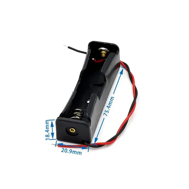 10-Pack 18650 Battery Holder Cases with Wire Leads | 1 Bay Battery Holder Case HIP 10pcs