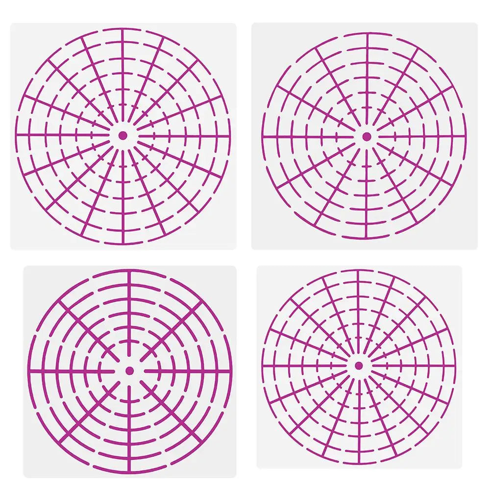 6-Piece Mandala Dot Painting Stencils – 8/12/16 Segment PET Mandala Art Stencils HIP Default Title