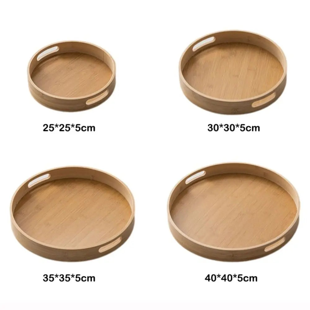 Round Wooden Serving Tray with Handle | 25–40cm Sizes Wooden Serving Tray HIP