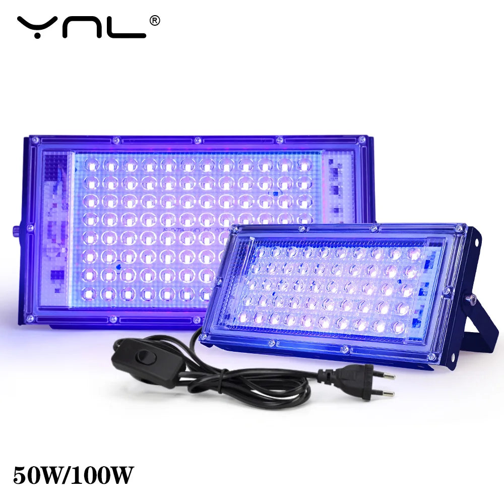 YNL UV LED Floodlight 50W/100W Blacklight 395nm 400nm UV LED Floodlight HIP