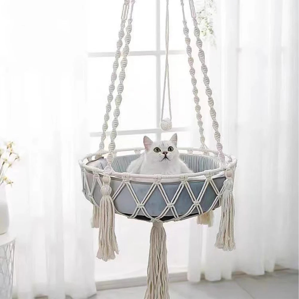Winter Cat Hanging Basket Window Hammock Hanging Bed Cats Swing Sleeper Warmth for Kitty &Cats Ferret Weasel Indoor Cat Beds HIP