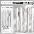 5-Pack Korean Retractable Gel Pens – 0.5mm Black Ink Set Retractable Gel Pen HIP 1 White