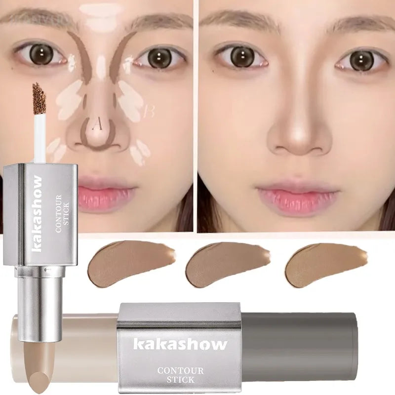 Dual Head Liquid Contour Highlighter Stick Natural Blendable Bronzer Shading Cream Brighten Face Sculpt Stereo Makeup Cosmetic HIP