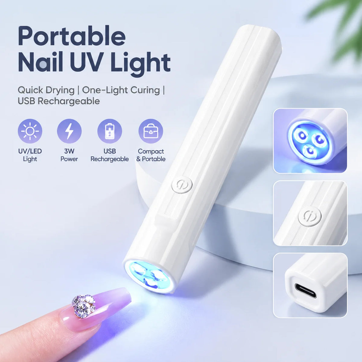 Mini Portable LED Nail Lamp – USB Gel Polish Dryer Pen LED Nail Lamp HIP