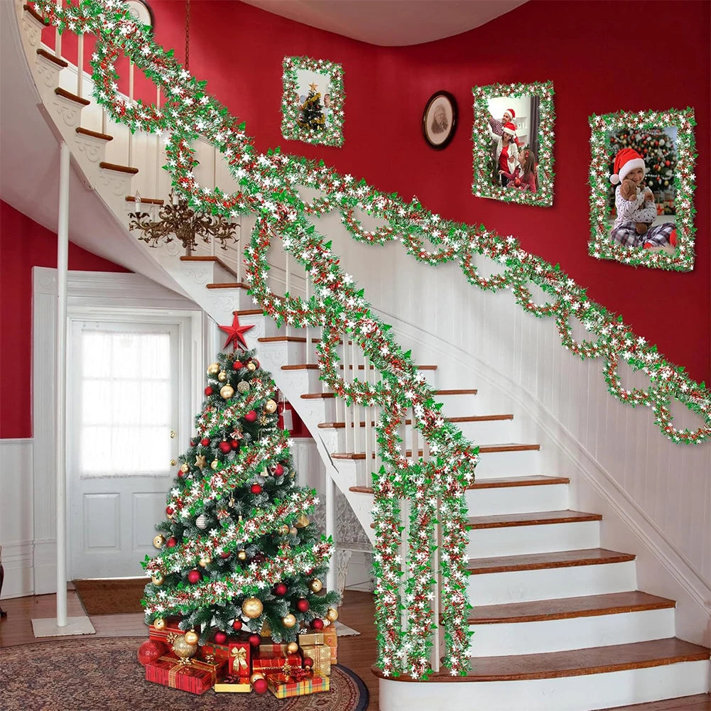 2026 New Christmas Garlands 2M DIY Christmas Tree Santa Claus Ribbons Wreath Hanging Pendent Xmas New Year Party Decor HIP