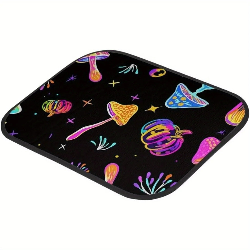 4-Piece All-Weather Car Floor Mats – Mushroom & Pumpkin Print Car Floor Mats HIP