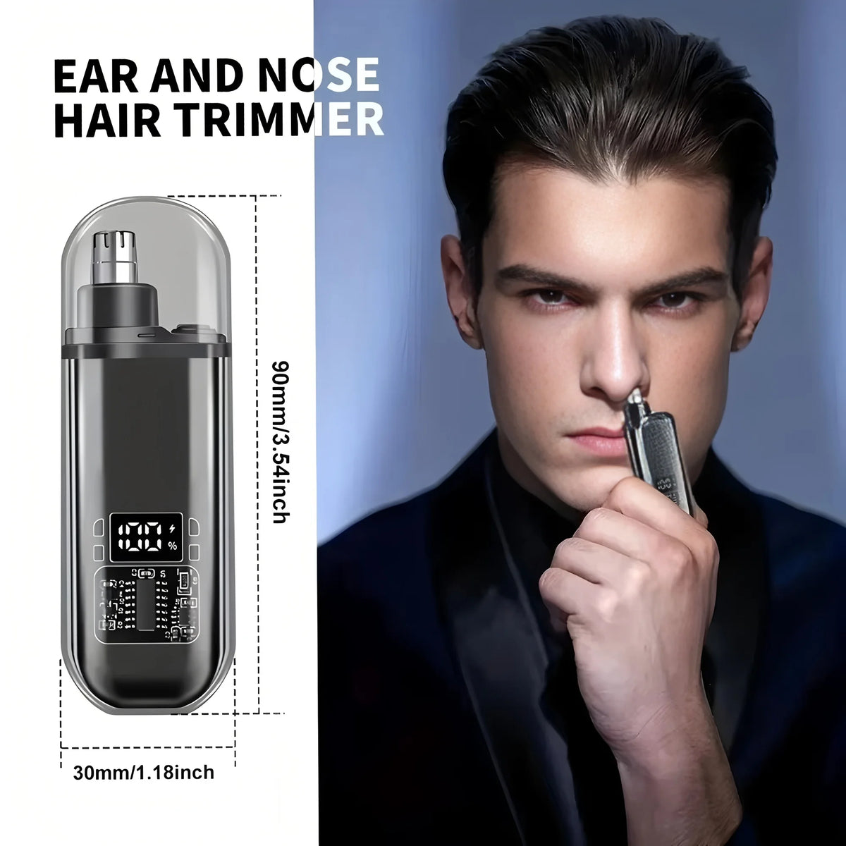 2-in-1 Rechargeable Electric Nose & Ear Hair Trimmer – Unisex Nose & Ear Trimmer HIP