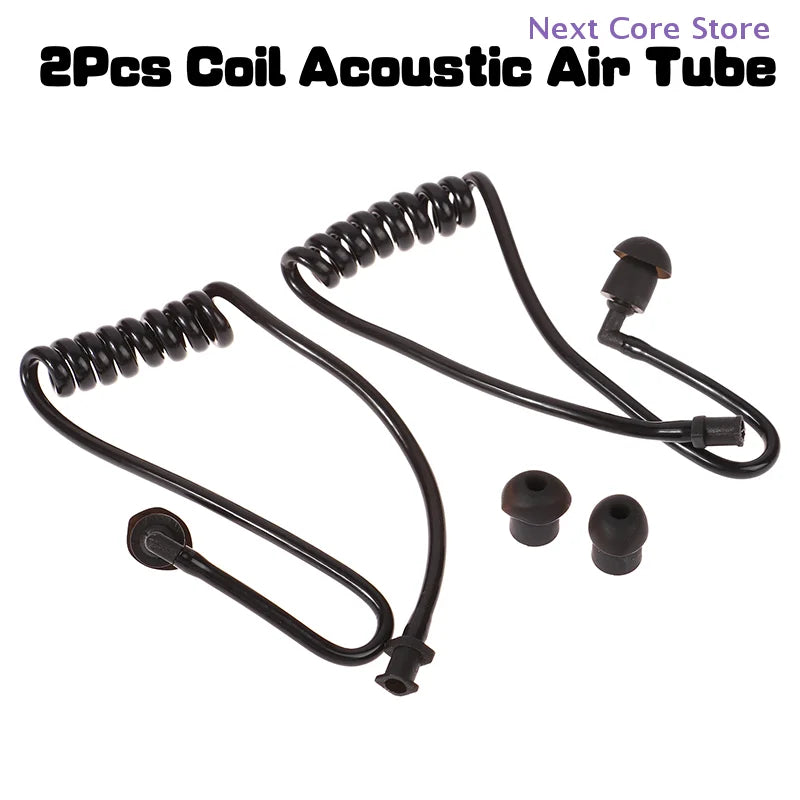 2-Pack Acoustic Air Tube Earplug Replacement for Walkie Talkie Radio Earpiece Accessory HIP