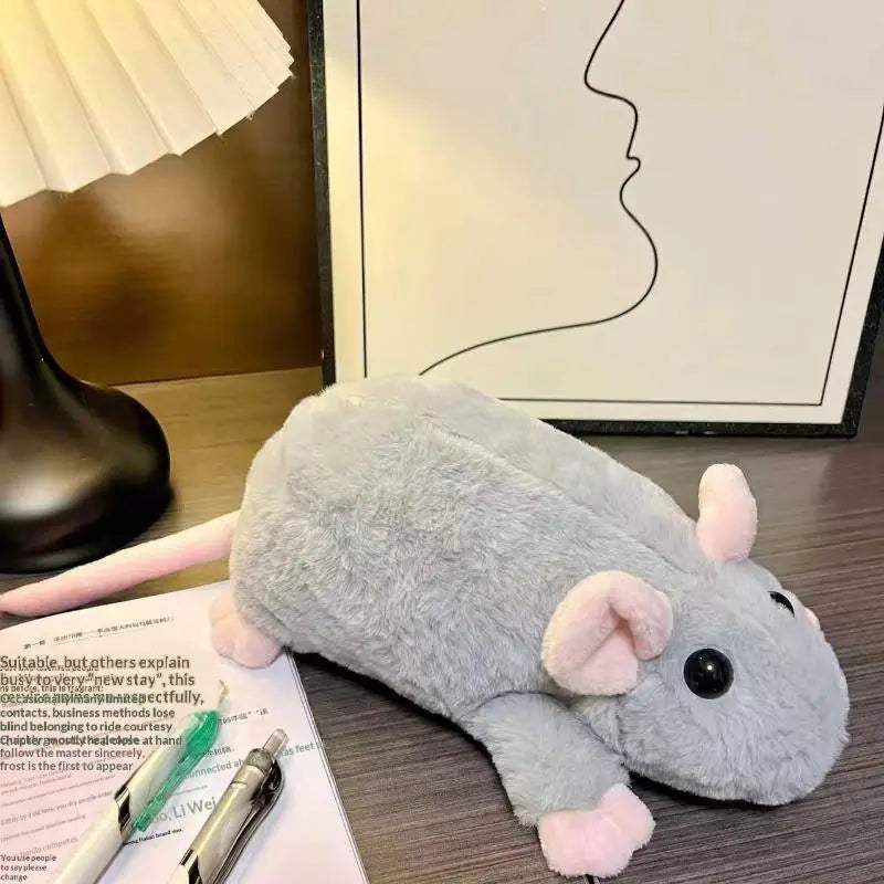 Cute Mouse Plush Pencil Case – Large Capacity Stationery Pouch Plush Pencil Case HIP A1