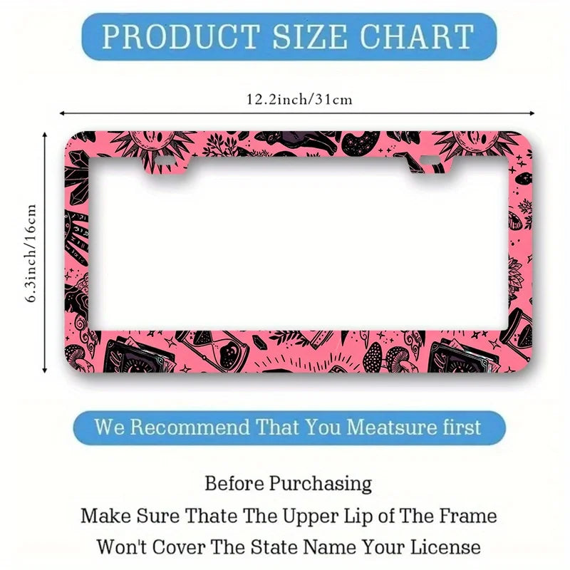 Aluminum License Plate Frame 12.2×6.3" – 2-Pack | HIP License Plate Frame HIP