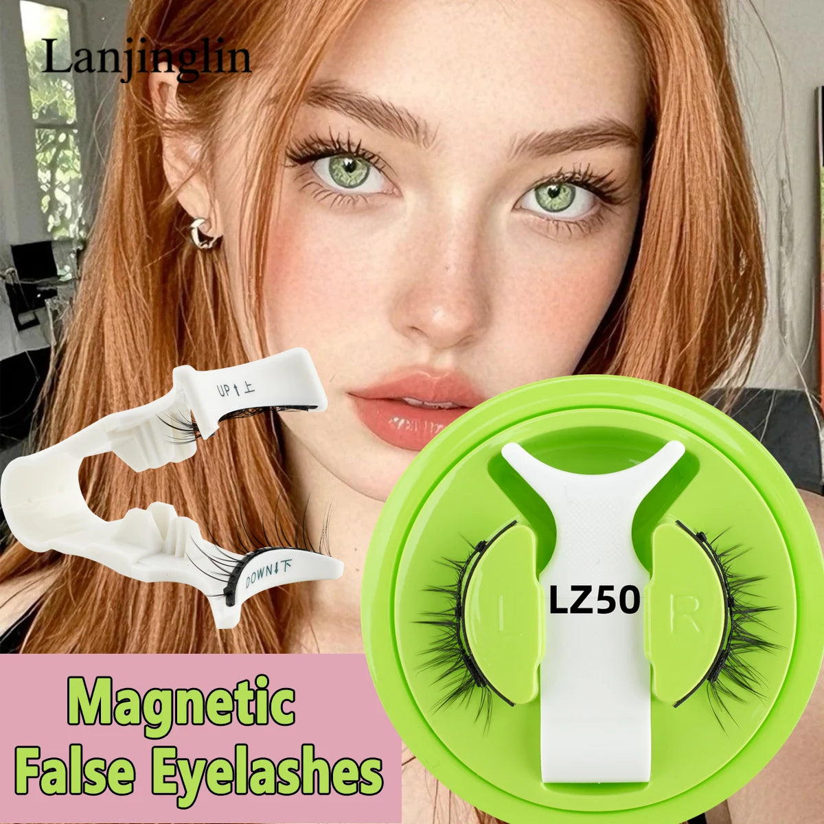 Magnetic Eyelashes 1 Pair Reusable 3D Glue-free Waterproof False Eyelashes Natural False Eyelashes and Magnetic Tweezers Set HIP