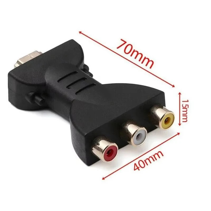HD to 3RCA AV Adapter – 1080P PAL NTSC Converter AV Video Adapter HIP