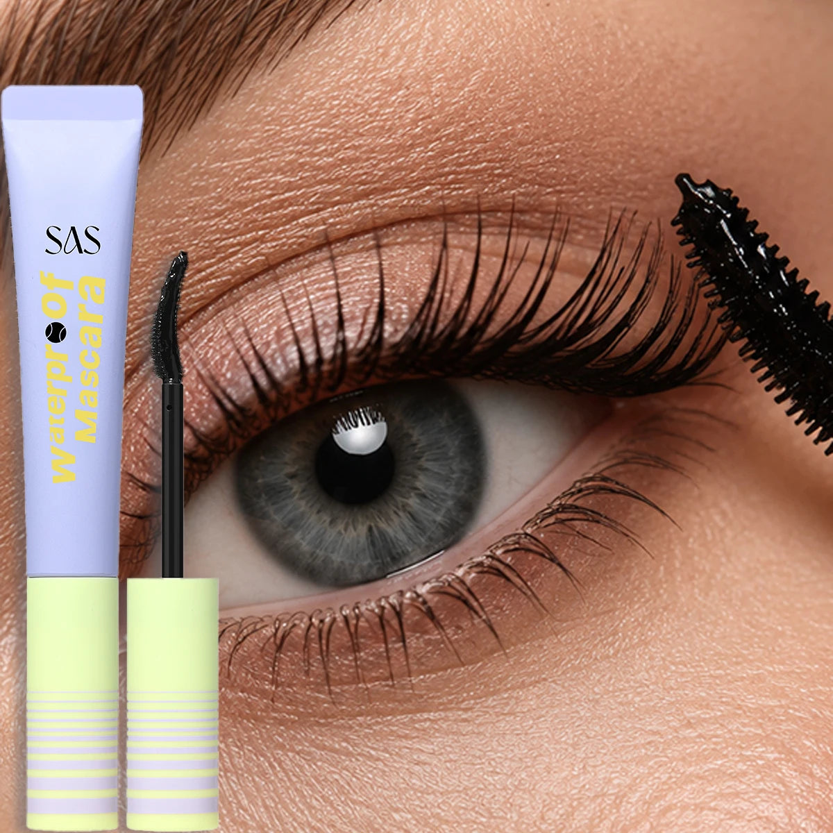 Colored Mascara Waterproof Smudge Resistant Long Lasting Purple Blue Brown Mascara Slender Curling Extended Eye Lashes Makeup HIP 01Black