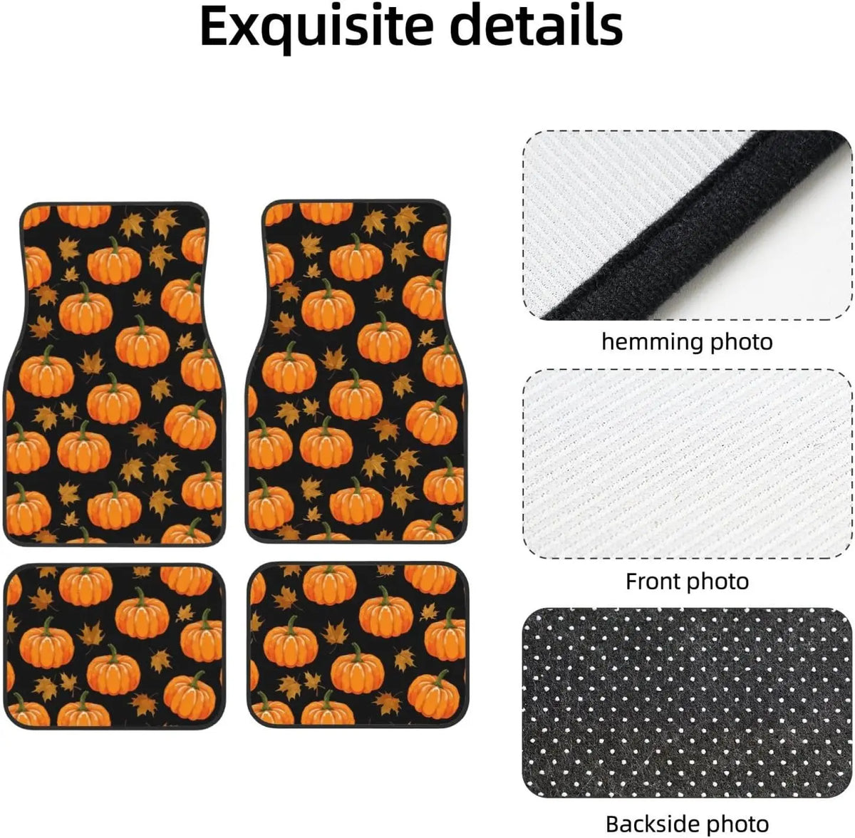 Maple Leaf Orange Car Floor Mats – 4-Piece All-Weather Set Car Floor Mats HIP