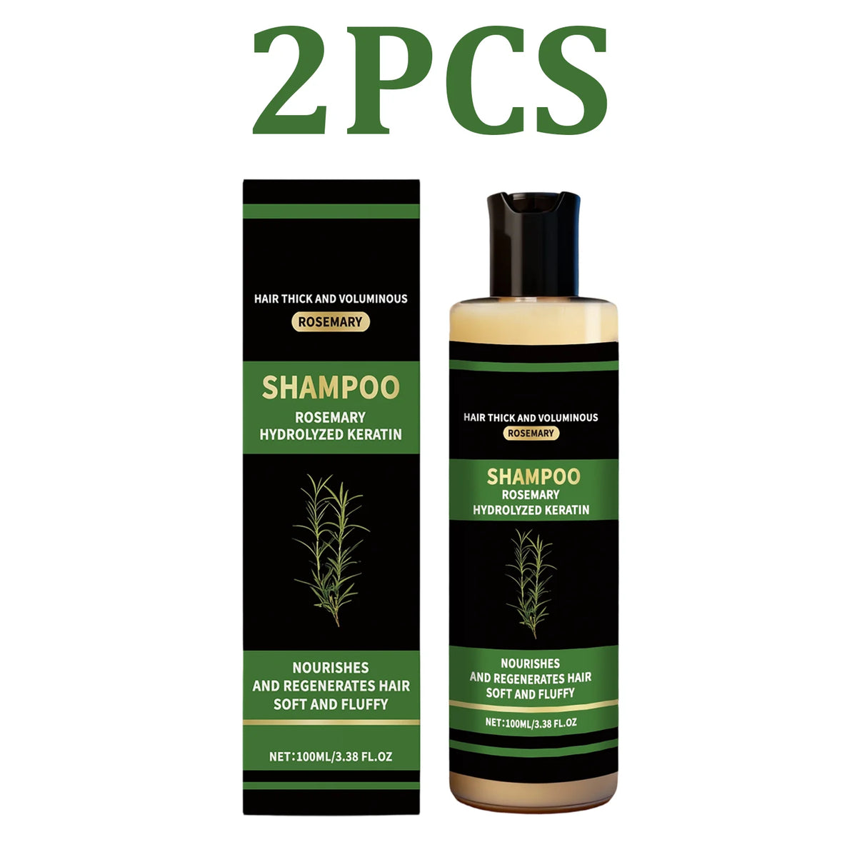 Keratin & Rosemary Oil Moisturizing Shampoo – Volumizing Moisturizing Shampoo HIP 2PCS