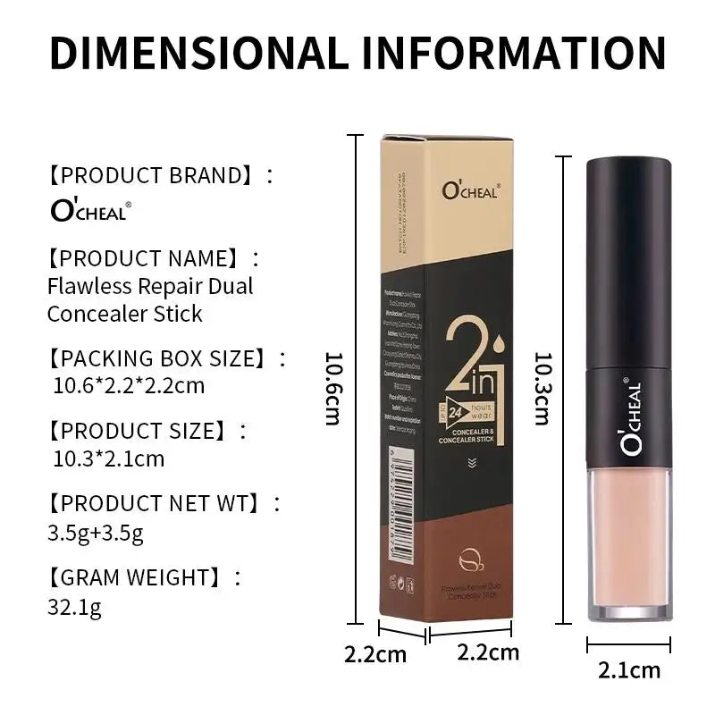 OCHEAL Double-Ended Concealer Stick – Waterproof, Oil Control Dual Concealer Stick HIP