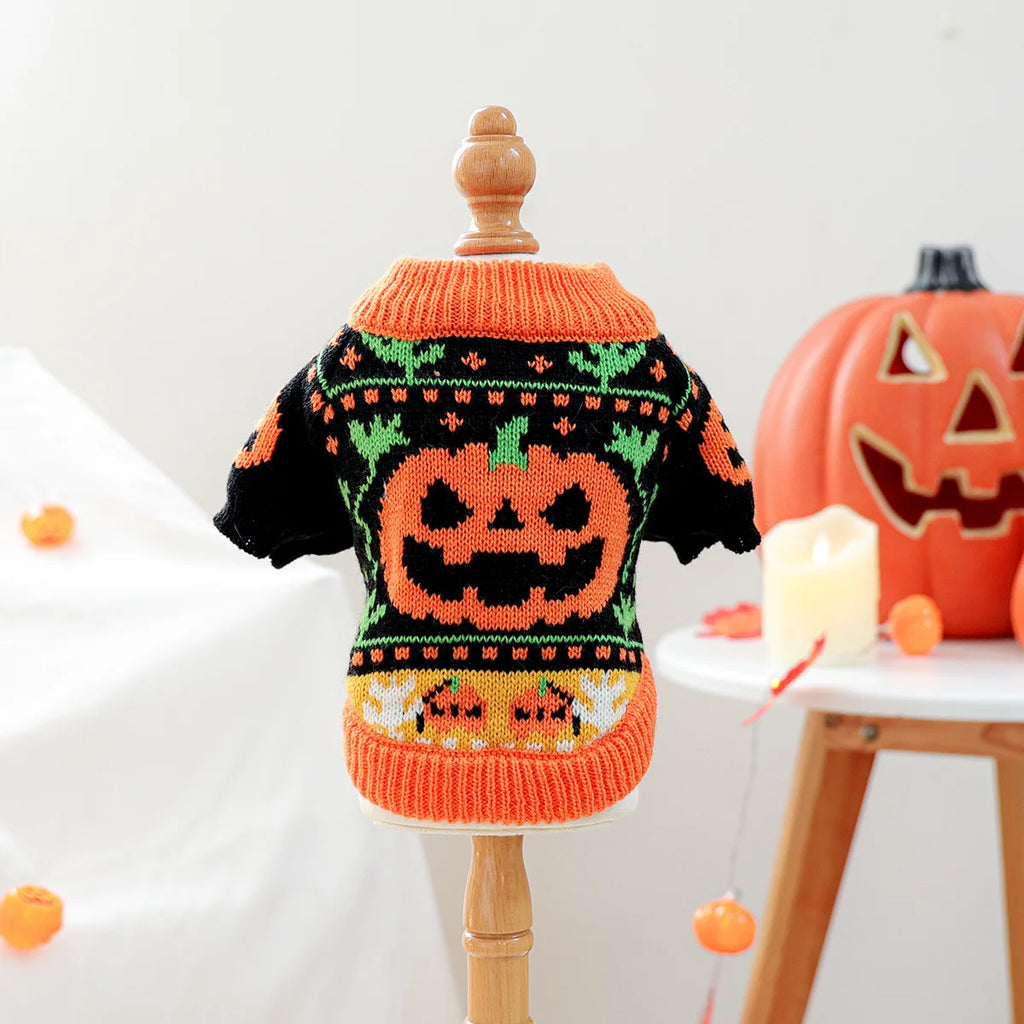 Halloween Pumpkin Knit Pet Sweater – Dogs & Cats | HIP Pet Halloween Sweater HIP