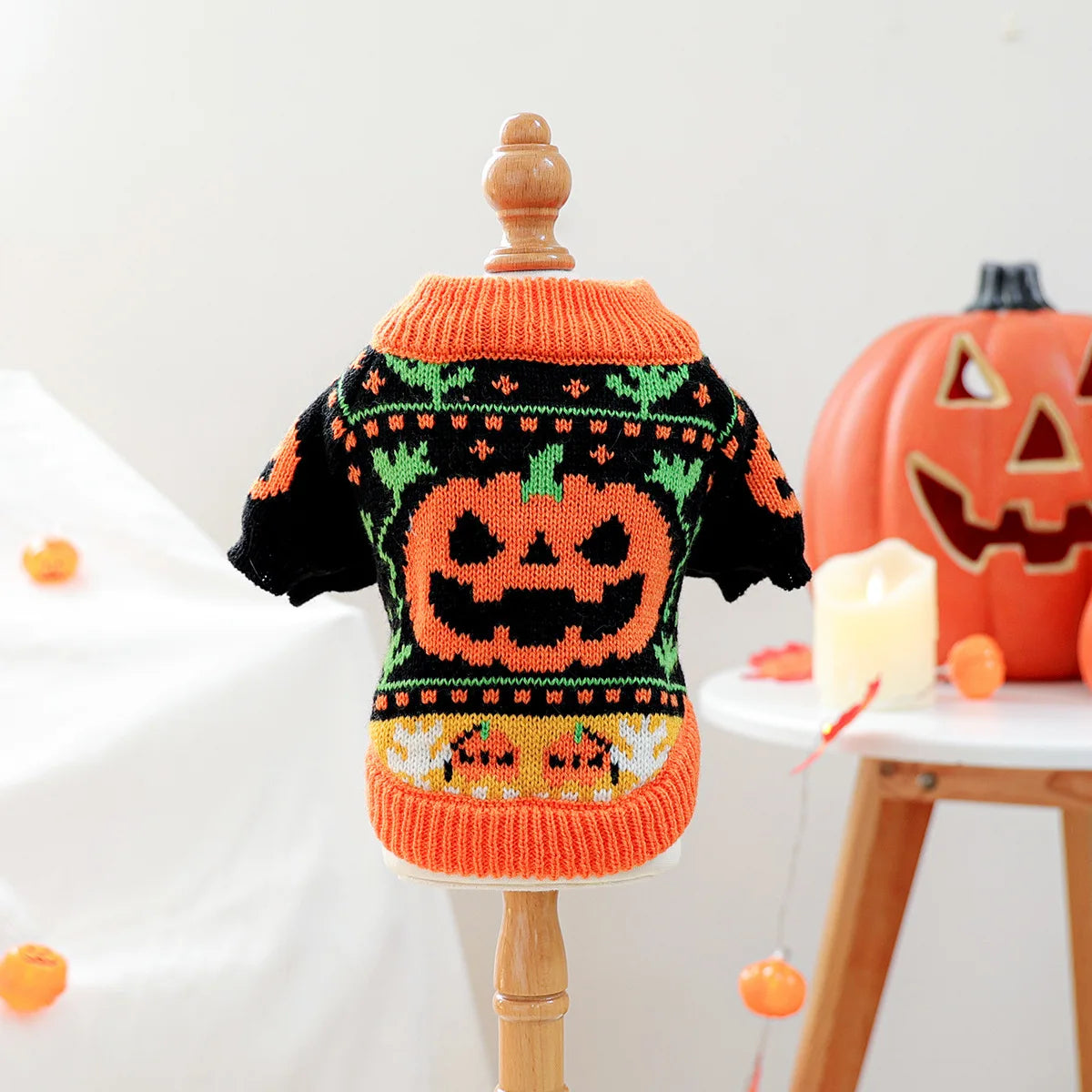 Halloween Pumpkin Knit Pet Sweater – Dogs & Cats | HIP Pet Halloween Sweater HIP