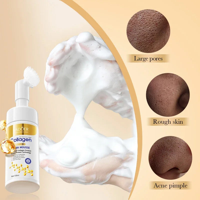 SADOER Collagen Mousse Facial Cleanser – Firm & Moisturize Foam Facial Cleanser HIP