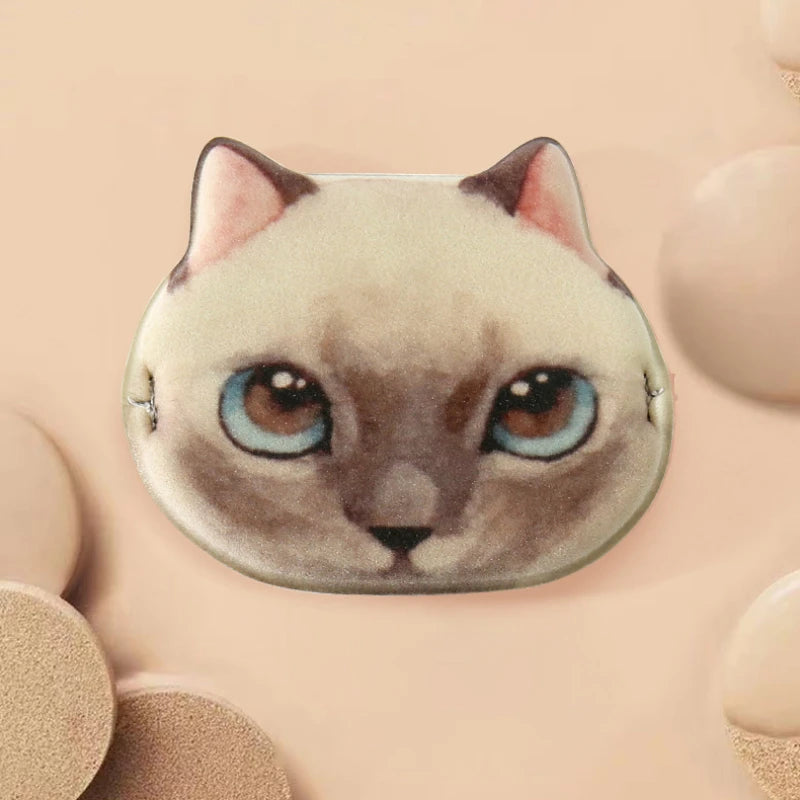 1/4pcs Kitty Air Cushion Powder Puff Cute Cat Cosmetic Puffs Hydrophilic Non-latex Facial Foundation Beauty Tool Dry Wet Makeup HIP 03Green-1Pc