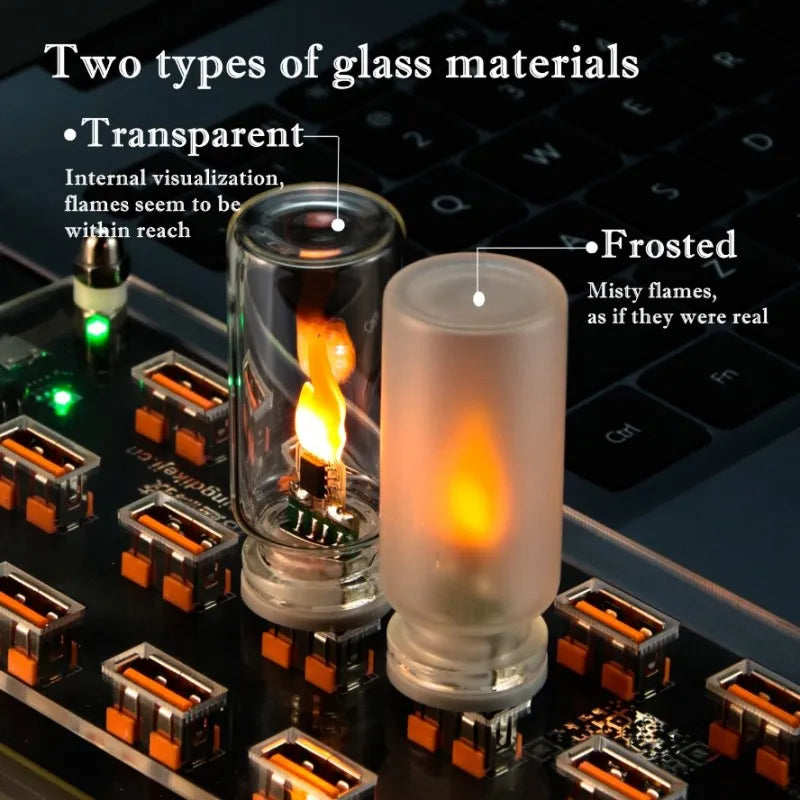 USB LED Flickering Flame Candle Night Light – Touch Control LED Decorative Lamp HIP