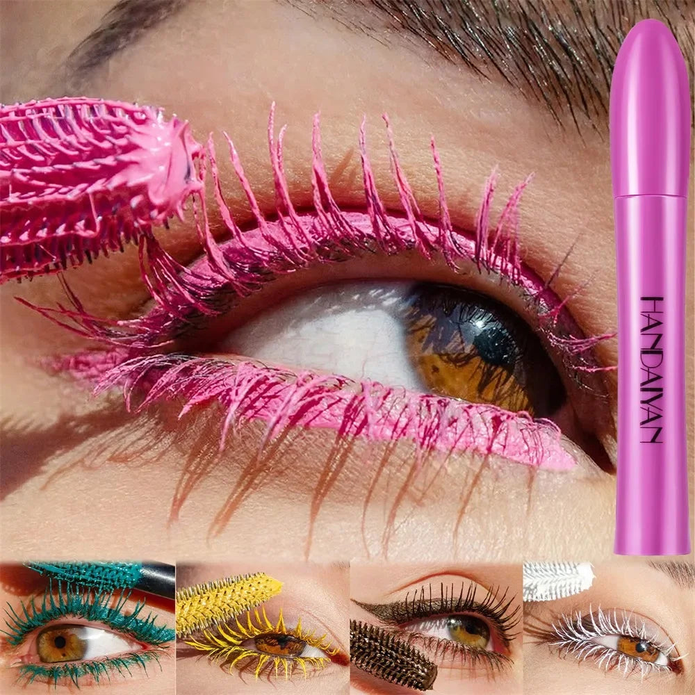 10 Color Waterproof Volumizing Mascara Smudge-Proof Curling Long-Lasting Sapphire Blue Pink Mascara for Bold Eye Look Cosmetics HIP