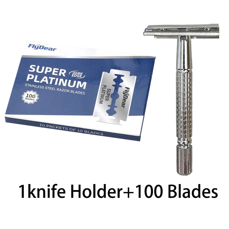 Double Edge Safety Razor Set – Classic Men's Shaving Kit Safety Razor Set HIP C576-1Razor 100Blade
