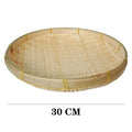 Handmade Woven Bamboo Tray Basket – Bread, Fruit & Wall Décor Woven Basket Tray HIP 30cm