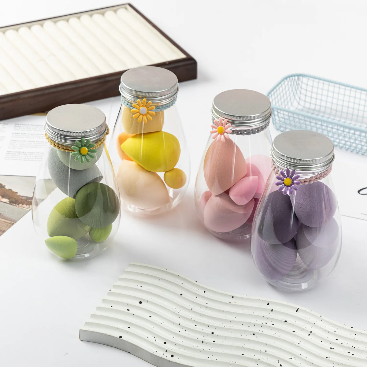 Makeup Egg Dry Wet Dual Use Water Droplets Diagonal Cut Makeup Egg Independent Packaging No Powder Makeup Egg Powder Puff HIP