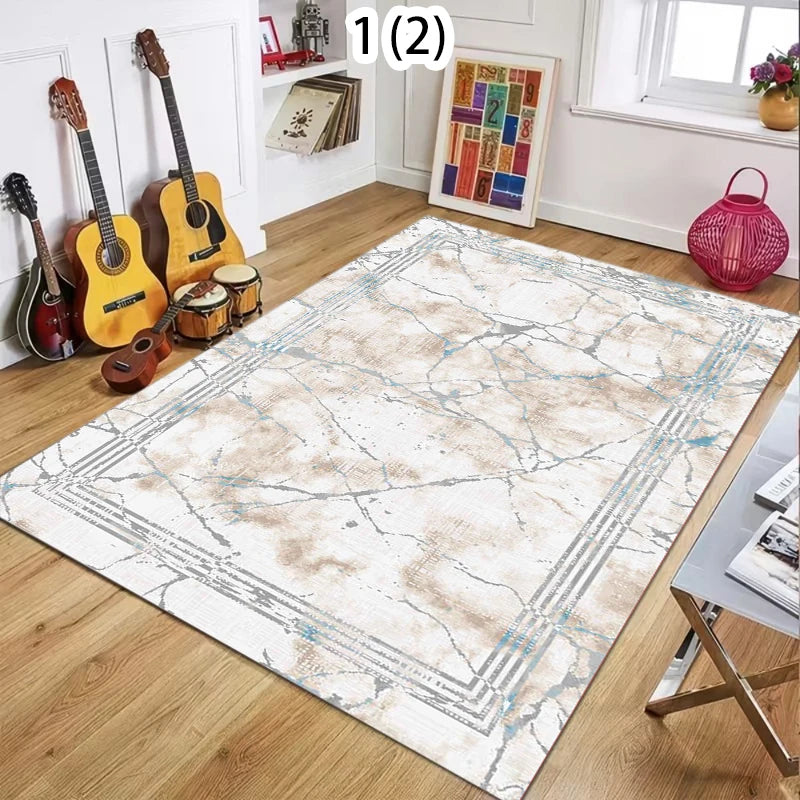 Marble Texture Geometric Non-Slip Area Rug | Modern Décor Area Rug HIP 3 80X120-Felt