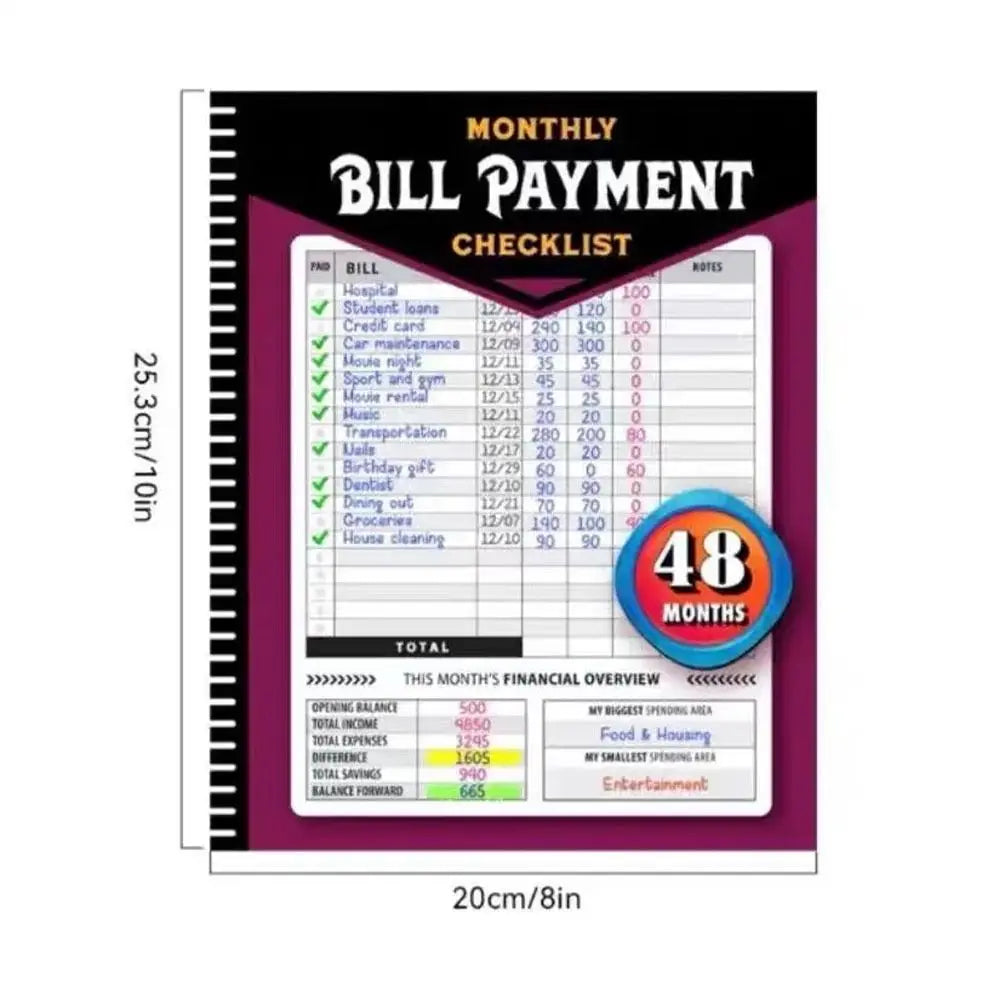 Bill Tracker Notebook – 960 Records & 48-Month Budget Log Budget Tracker Notebook HIP