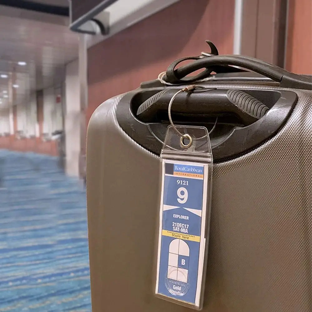 Cruise Luggage Tag Holders with Steel Loops – 4-Pack Luggage Tag Holders HIP
