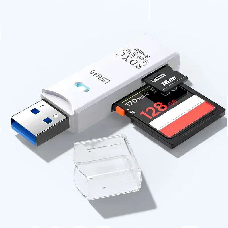 USB 3.0 SD & TF Card Reader – High-Speed Dual Slot Adapter USB Card Reader HIP