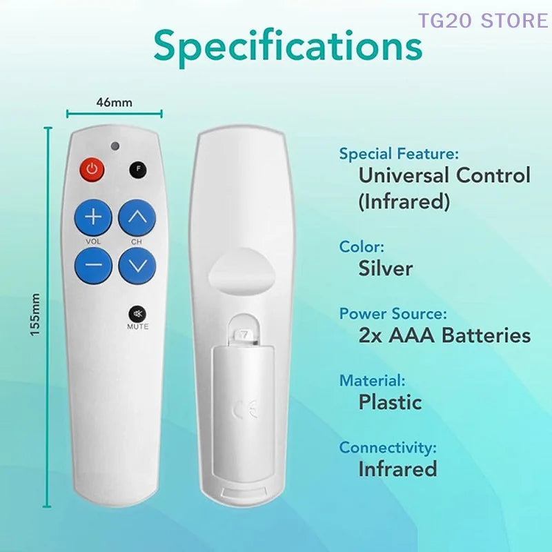 Universal IR Learning Remote Control – 7 Big Buttons for TV DVD IR Learning Remote HIP