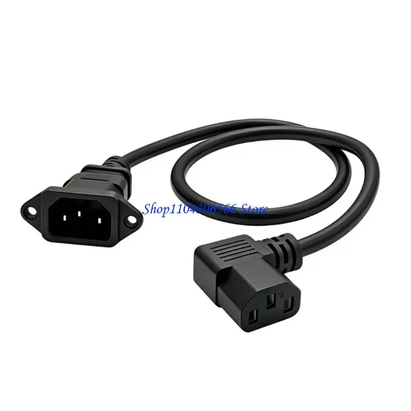IEC C14 Panel Mount Power Extension Cable – 60cm Rack Cabinet Power Extension Cable HIP Left hand c urve CN