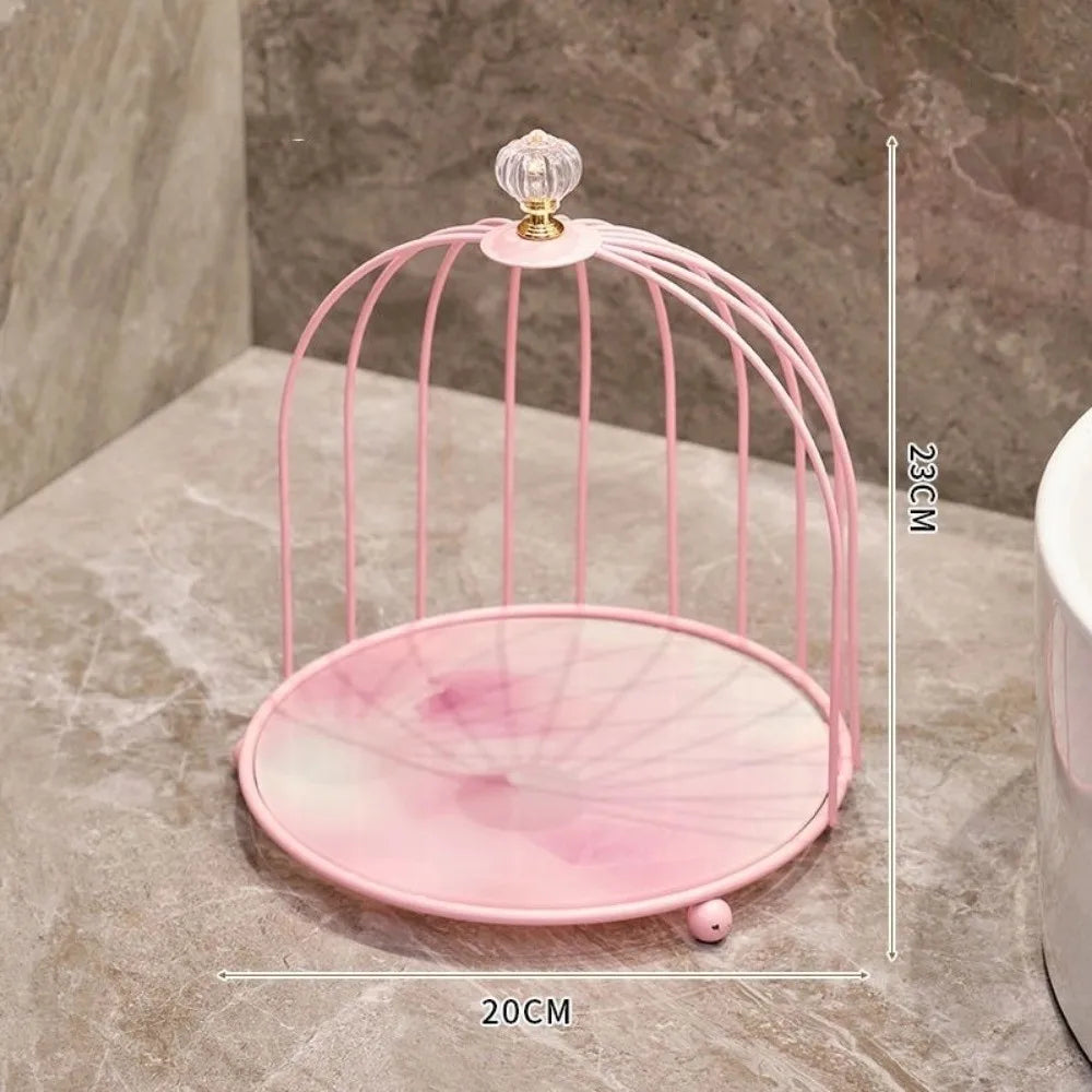 Double-Layer Iron Birdcage Makeup Storage Shelf | Vanity Organizer Cosmetic Storage Shelf HIP