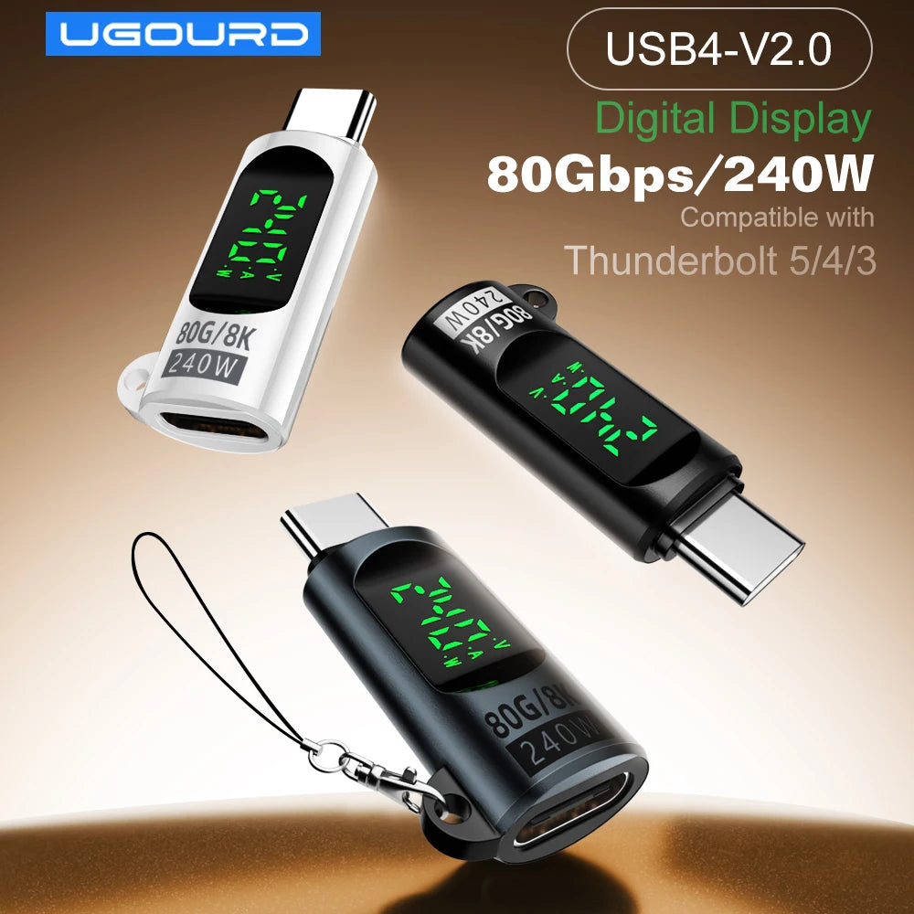 USB4 V2.0 80Gbps Type-C Adapter – 240W 8K Thunderbolt 3/4/5 USB-C Adapter HIP