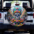 Day of the Dead Sugar Skull Spare Tire Cover – Polyester Spare Tire Cover HIP 1 17 in
