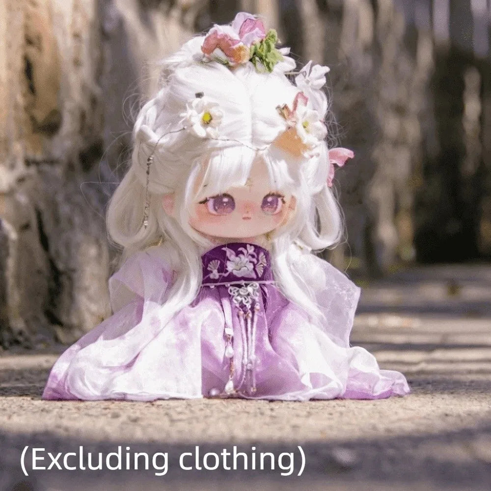 20cm Cotton Dress-Up Doll | Big Eyes & Poseable Skeleton Collectible Dress-Up Doll HIP white-with skeleton