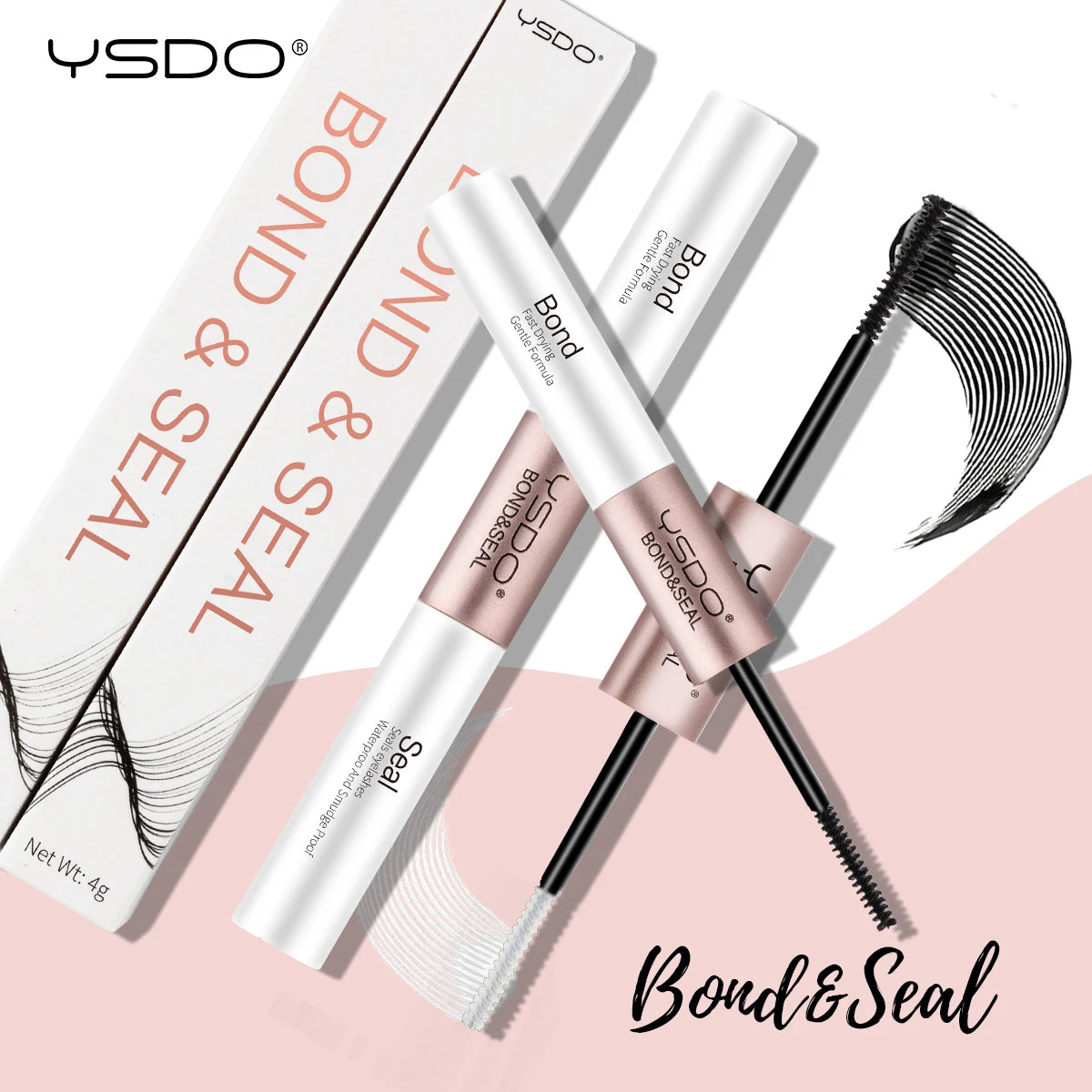 YSDO 1PC 2 in 1 Bond and Seal/Lock Waterproof Fast Drying Glue and Sealer Dual-Ended Eyelash Glue Strong Hold Cluster Lash Glue HIP