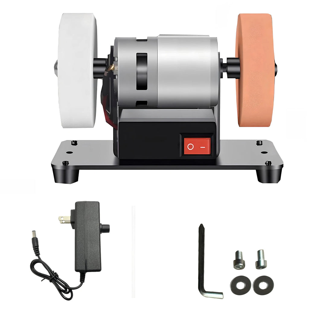 Mini Bench Grinder 2-Wheel 96W Variable Speed – Metal & Wood Bench Grinder HIP black 220V-240V EU Plug