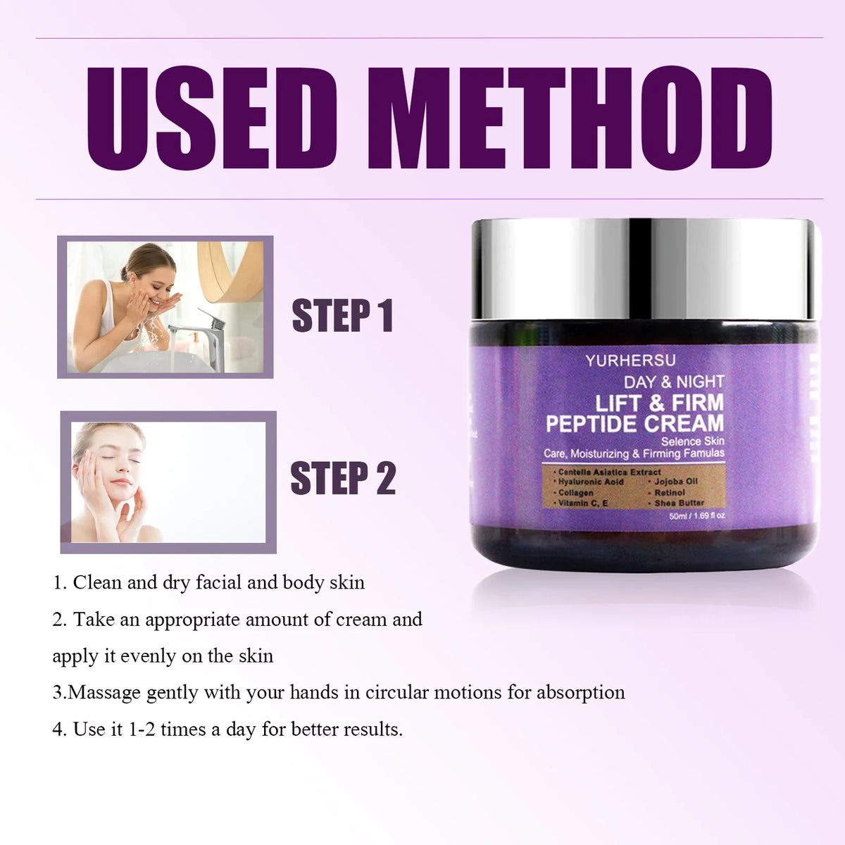 YURHERSU Day & Night Anti-Wrinkle Firming Face Cream 50g Face Firming Cream HIP
