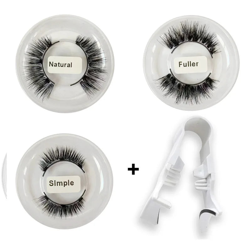 1pair Magnetic Eyelashes Handmade 3D Natural Magnetic False Eyelashes Reusable Magnetic Eyelashes Tweezers Set HIP