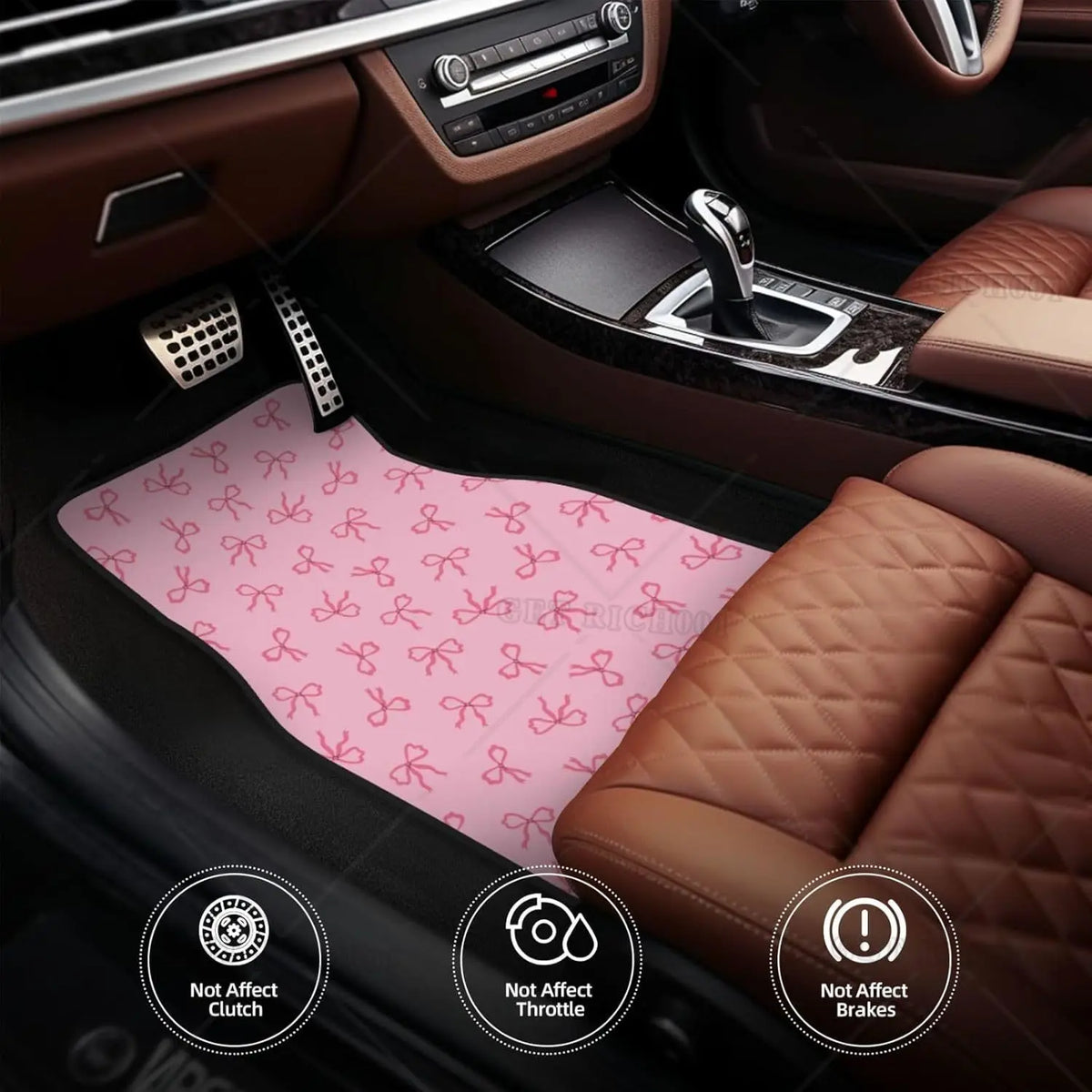 Pink Bows Rubber Car Floor Mats – All-Weather 4-Piece Set Car Floor Mats HIP