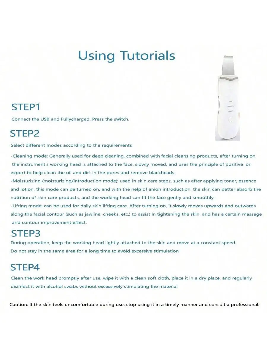 Ultrasonic Skin Scraper – Deep Pore Cleansing Face Device Facial Cleansing Device HIP