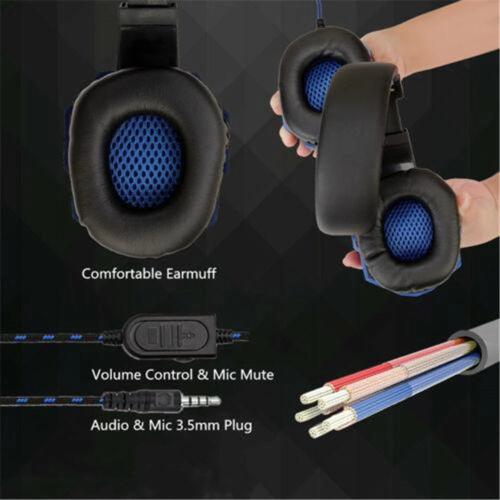 SEamopar Wired Gaming Headset 3.5mm – Stereo Bass & Mic Wired Gaming Headset HIP
