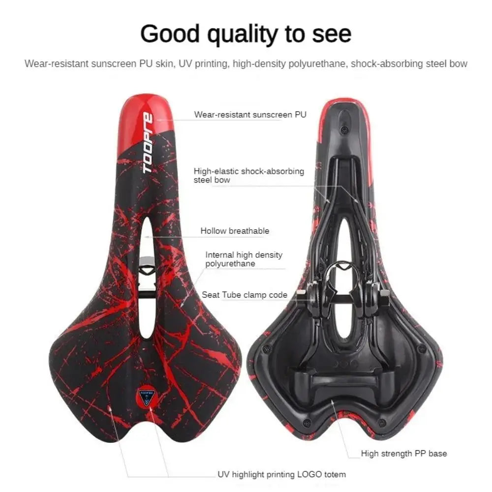 Gel-Filled PU Leather Bike Saddle – MTB & Road Cycling Seat Bicycle Saddle HIP